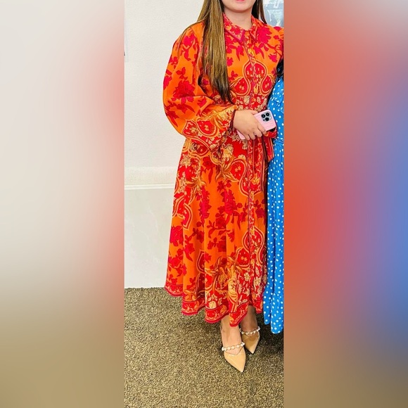 printed woven midi dress ✨ - Picture 2 of 5